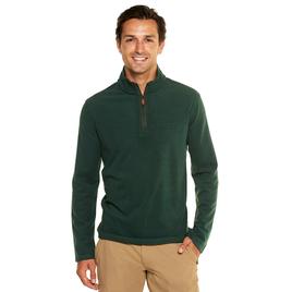 Mens Lands End Brushed Pique 1/4 Zip Long Sleeve Shirt
