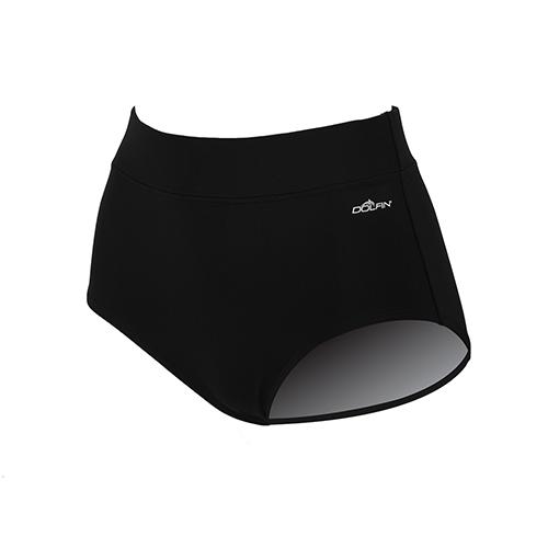 Womens Dolfin(R) Solid Conservative Swim Bottoms Briefs - Black