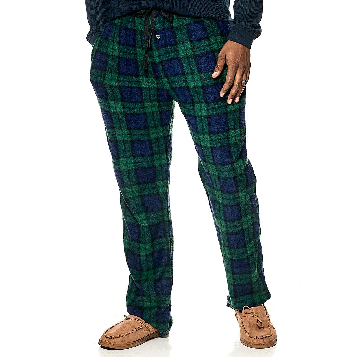 Mens Architect(R) Plaid Rolled Pajama Pants - Green/Navy