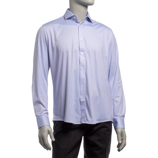 Mens Tom Baine Grey Dotted Fitted Traveler Dress Shirt