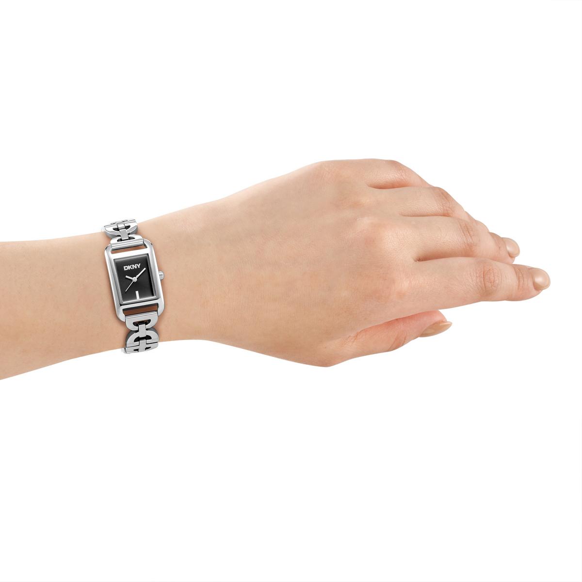 Womens DKNY Open Link Black Dial Bracelet Watch - DK1L142M0225