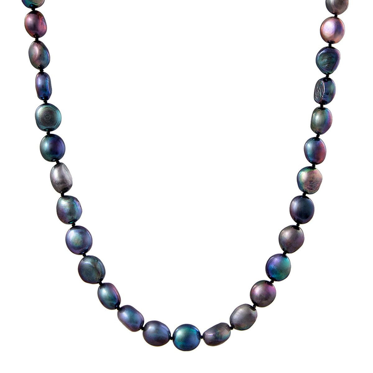 Splendid Pearls 14kt. White Gold Silver Baroque Pearl Necklace