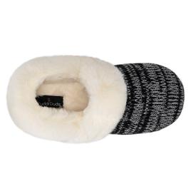 Womens Cuddl Duds® Twist Knit Faux Fur Collar Slippers