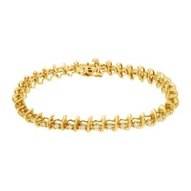 Diamond Classics™ 10kt. Gold Prong Set Diamond Link Bracelet