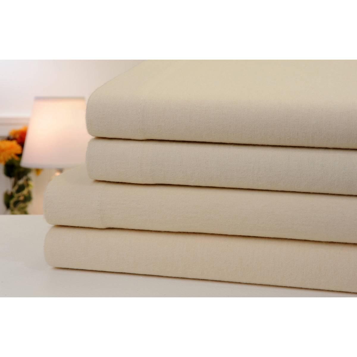 Bibb Home Solid Flannel 4pc. Sheet Set