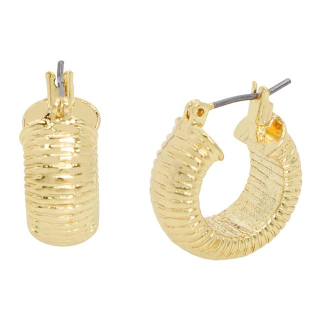 Steve Madden Gold Omega Chain Huggie Hoop Earrings