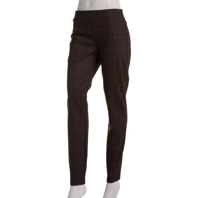 Petite Zac & Rachel Pull On Plaid Compression Pants
