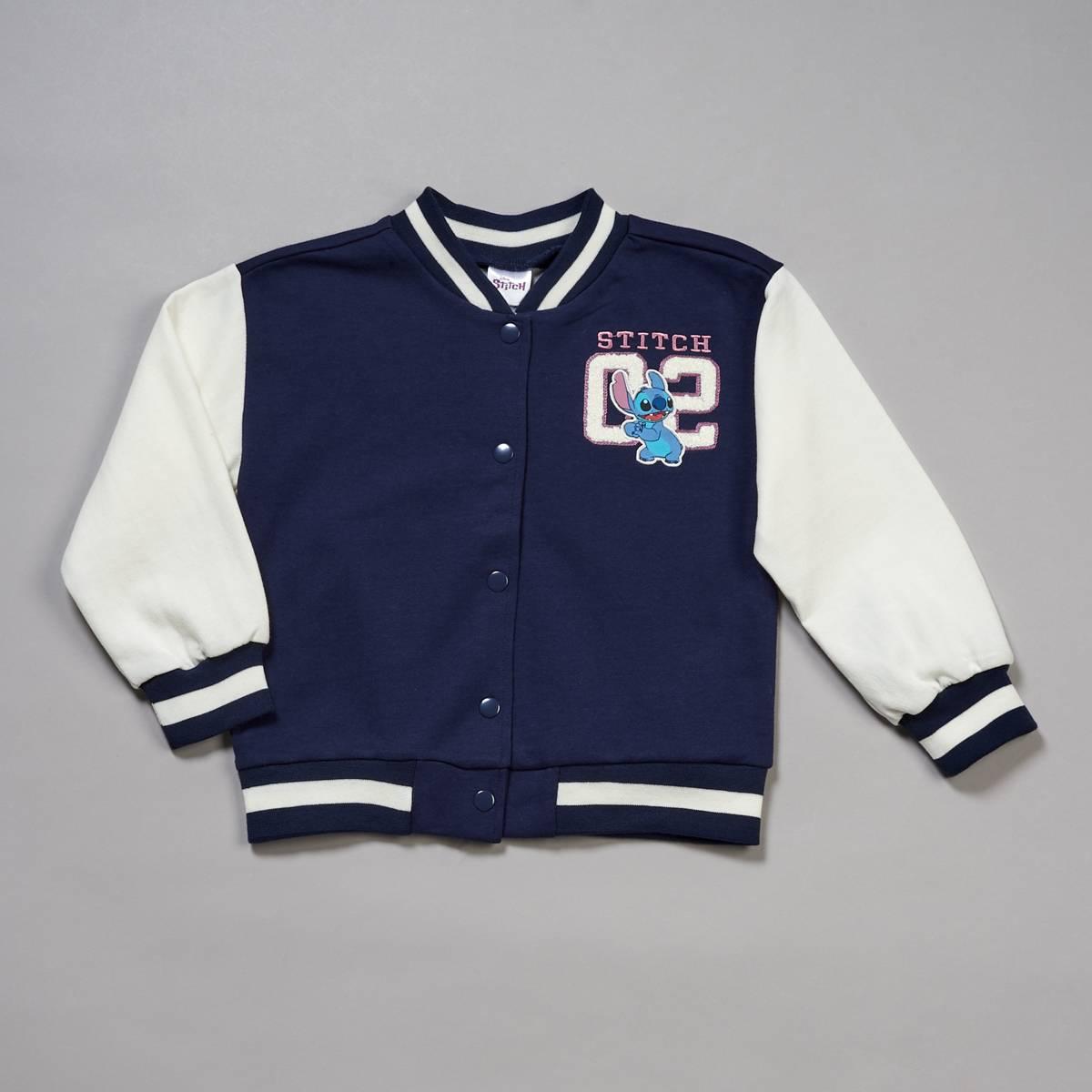 Girls (4-6x) Disney Stitch Fleece Lined Bomber Jacket