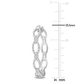 Sophia B 1/4ctw. Woven Silver Diamond Hoop Earrings