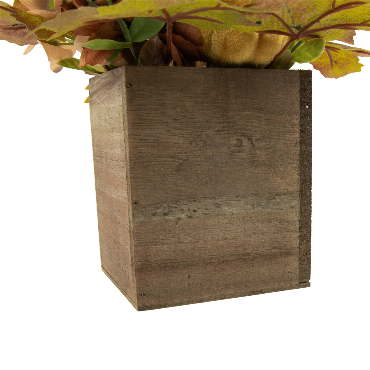 Northlight Floral & Pumpkin Wooden Box Fall Harvest Decoration