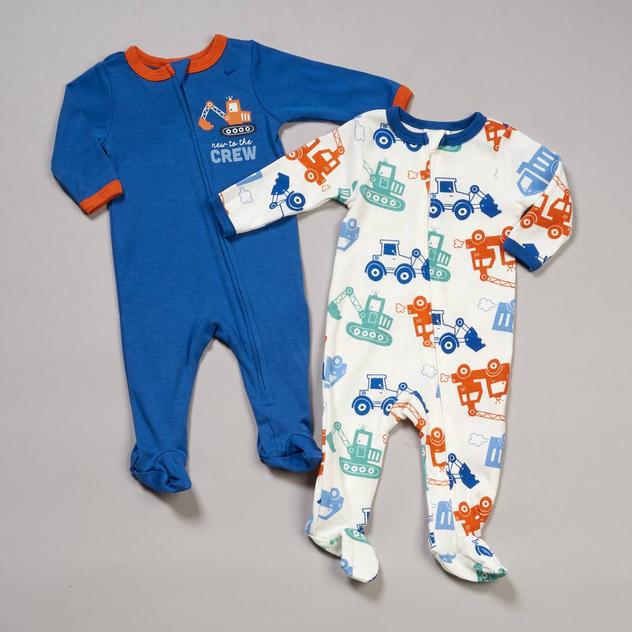 Baby Boy (NB-9M)  bon bébé® 2pk. Construction Truck Sleep & Play