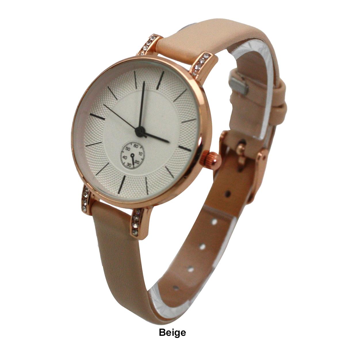 Womens Olivia Pratt™ Faux Leather Chronograph Watch - D60029