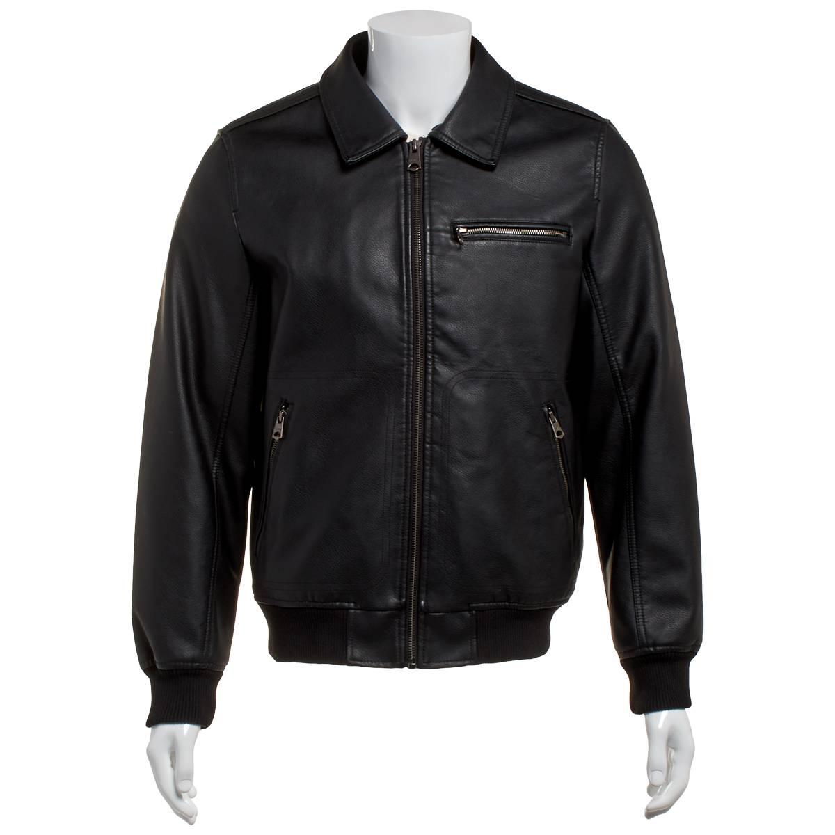 Mens Levi''s Faux Leather Aviator with Sherpa Collar Jacket