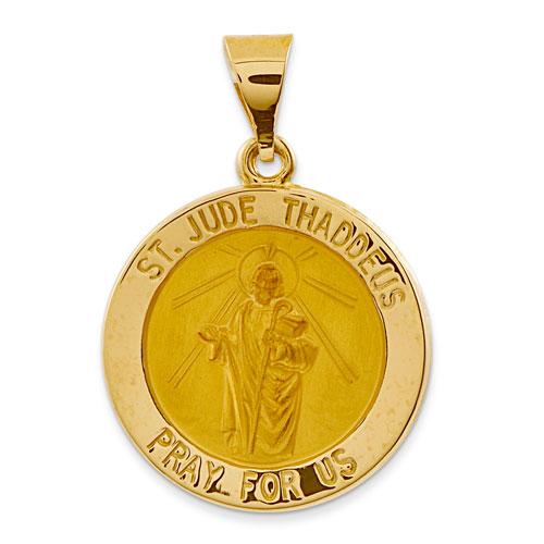 Unisex Gold Classics™ 14kt. St. Jude Thaddeus Medal Pendant