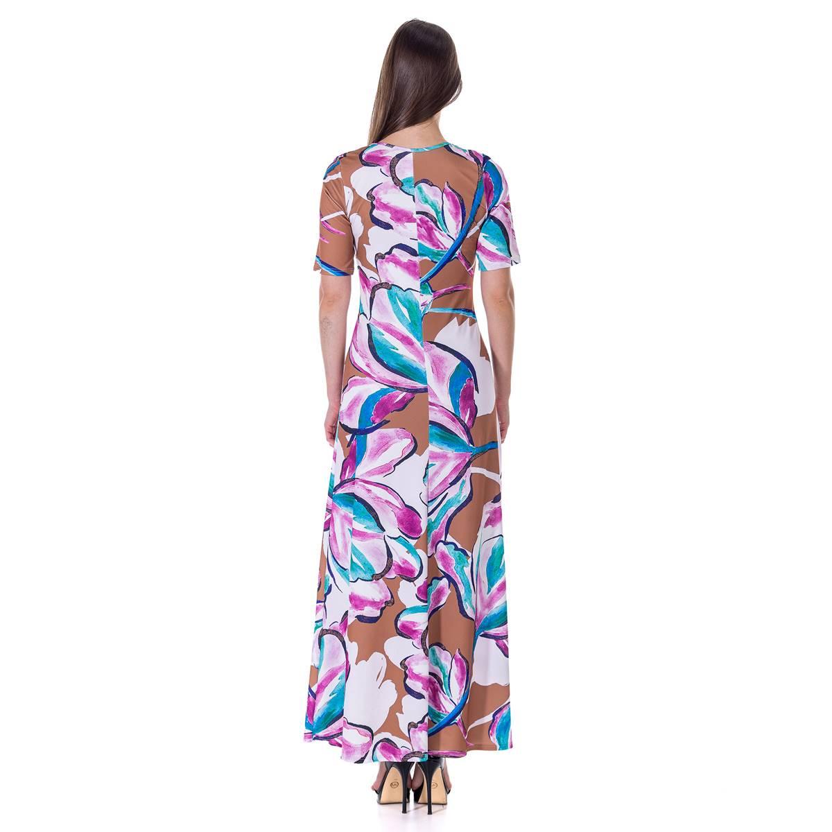 Womens 24/7 Comfort Apparel Large Floral A-Line Maxi Dress