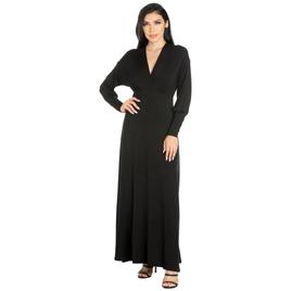 Womens 24/7 Comfort Apparel V-Neck A-Line Dress