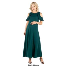 Womens 24/7 Comfort Apparel Cold Shoulder Maternity A-Line Dress