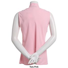 Womens Kasper Sleeveless Solid Tie Neck Blouse