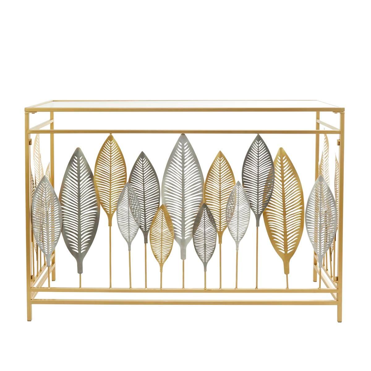 9th & Pike® Gold-Tone Metal Contemporary Console Table