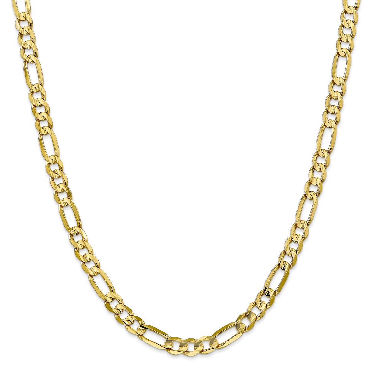 Mens Gold Classics™ 10kt. 6mm 7in. Concave Figaro Chain Bracelet