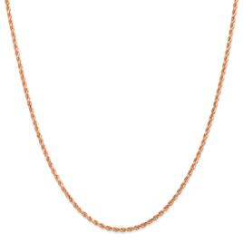 Unisex Gold Classics™ 2mm. Rose Gold Diamond Cut Rope Necklace