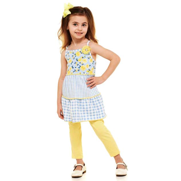 Girls (4-6x) Kids Headquarters® Gingham/Floral Top & Leggings Set