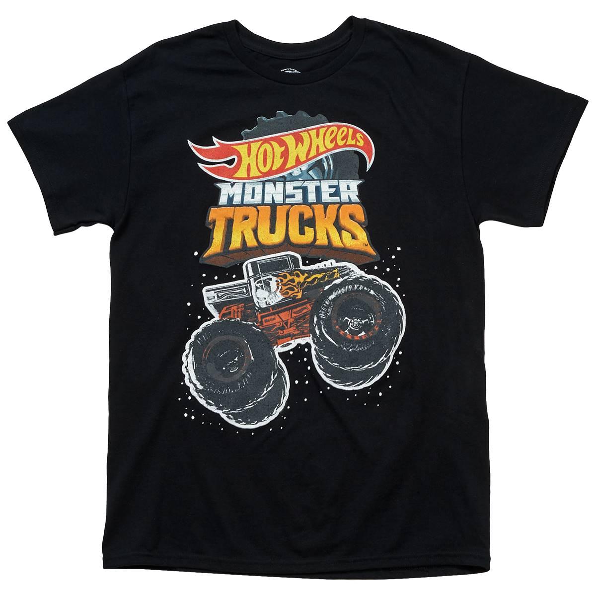 Young Mens Hot Wheels(R) Monster Truck Graphic Tee - Black