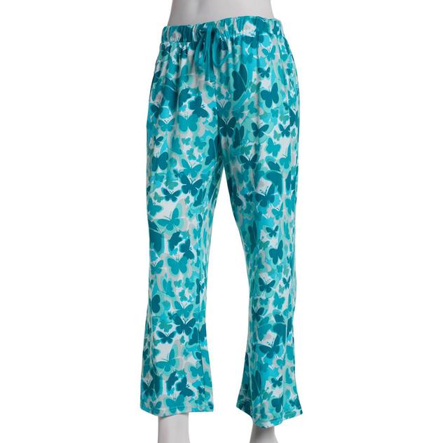 Womens MUK LUKS® Garden Butterfly Cloud Knit Cropped Pajama Pants