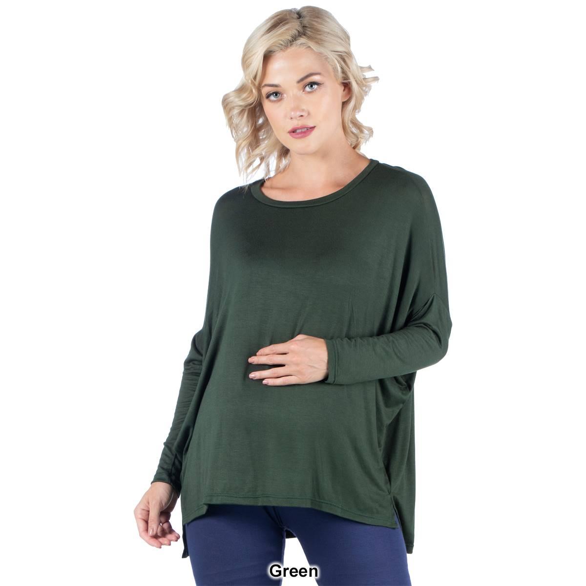 Plus Size 24/7 Comfort Apparel Oversized Maternity Dolman Top