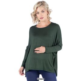 Plus Size 24/7 Comfort Apparel Oversized Maternity Dolman Top