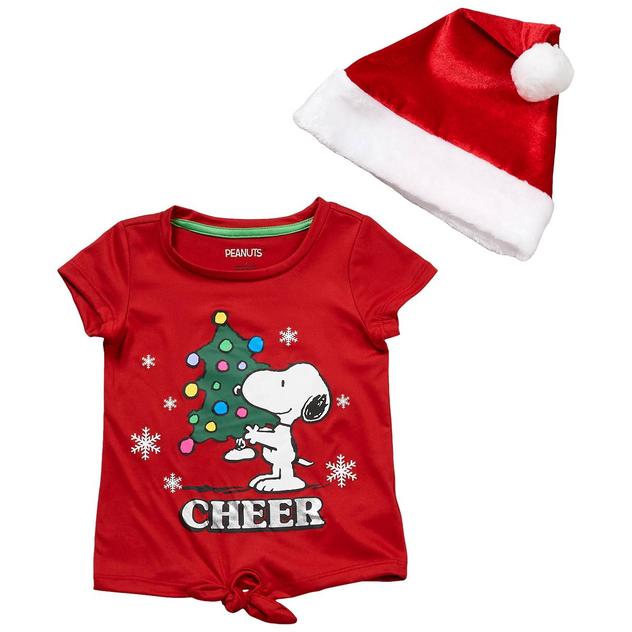 Girls (4-6x) Peanuts™ Snoopy Cheer Tie Front Tee
