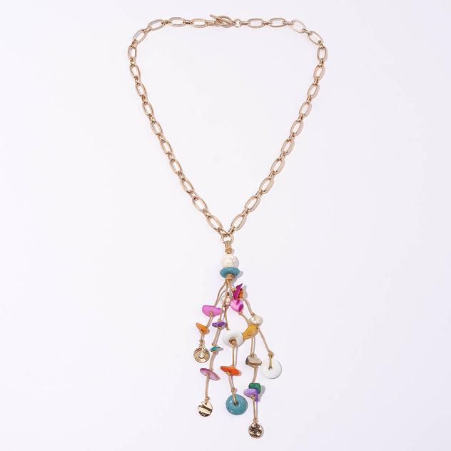 Ashley Cooper™ Multi Bright Long Cored Tassel Y-Necklace