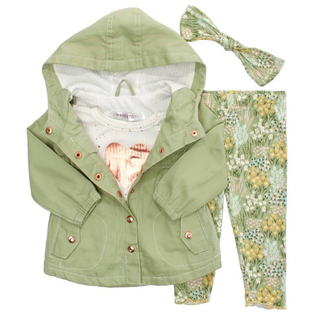 Baby Girl (12-24M) Nannette® 3pc. Heart & Floral Jacket Set