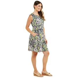 Womens Connected Apparel Sleeveless Floral Pocket A-Line Dress