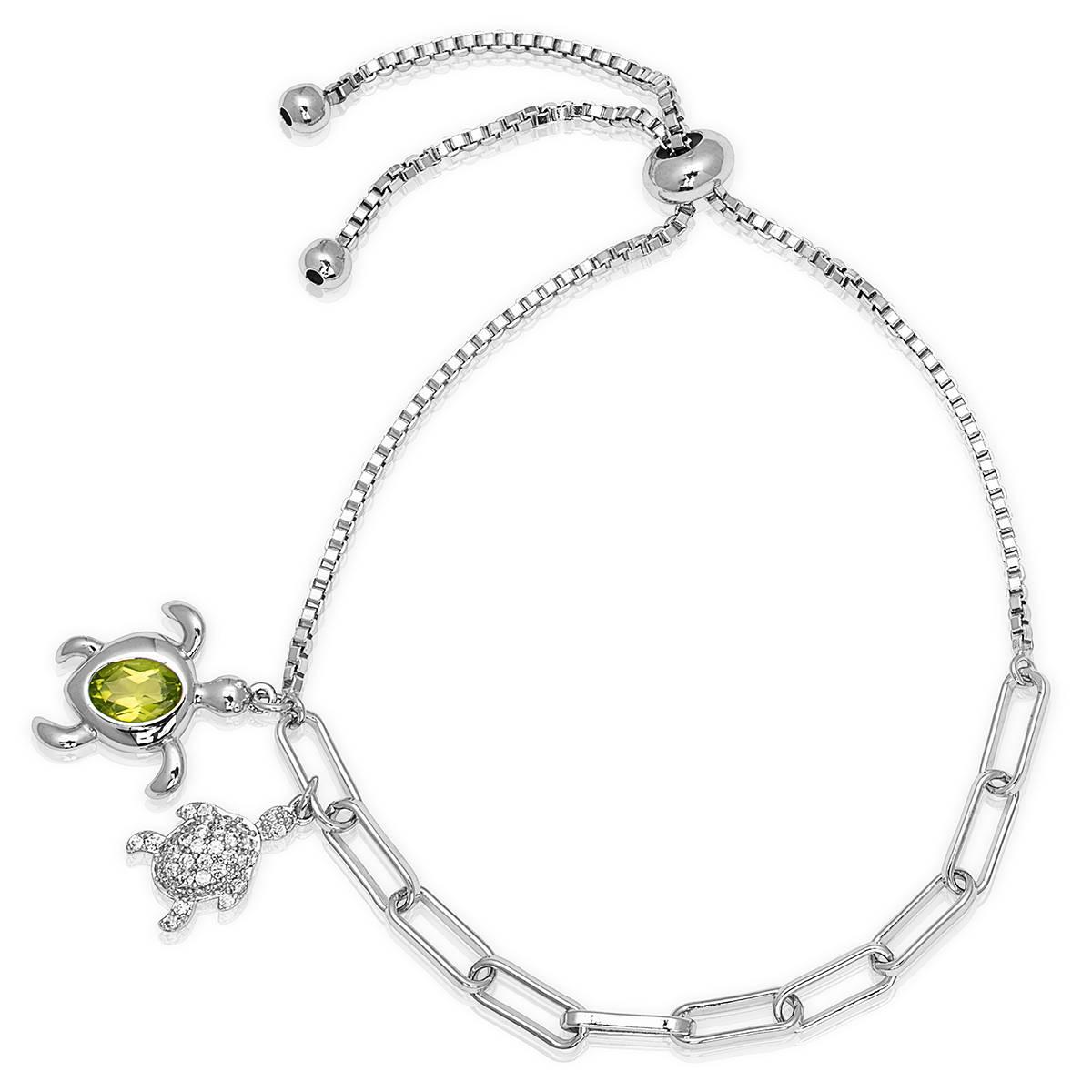 Gemstone by Gianni Argento Peridot Turtle Adjustable Bracelet