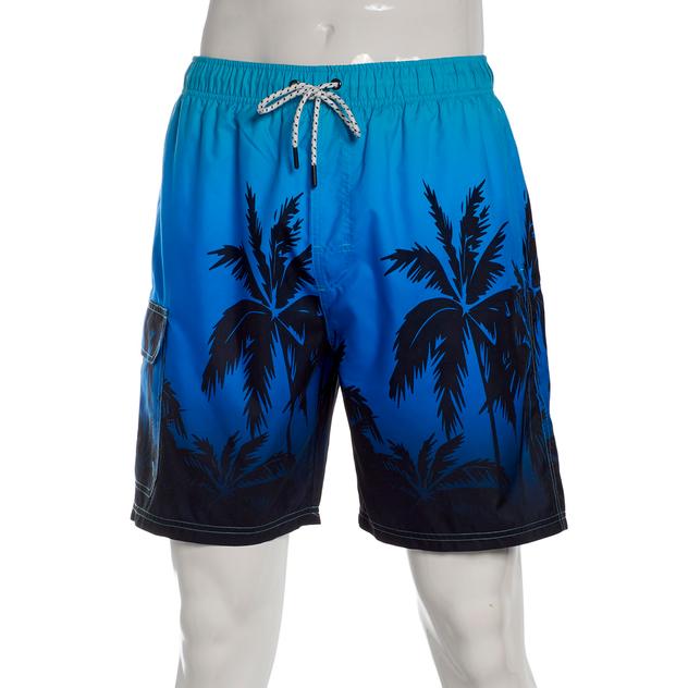 Young Mens SURFZONE® Blue Ombre Palms Swim Trunks