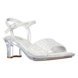 Big Girls Kenneth Cole(R) Cinderella Shine Ankle Strap Sandals