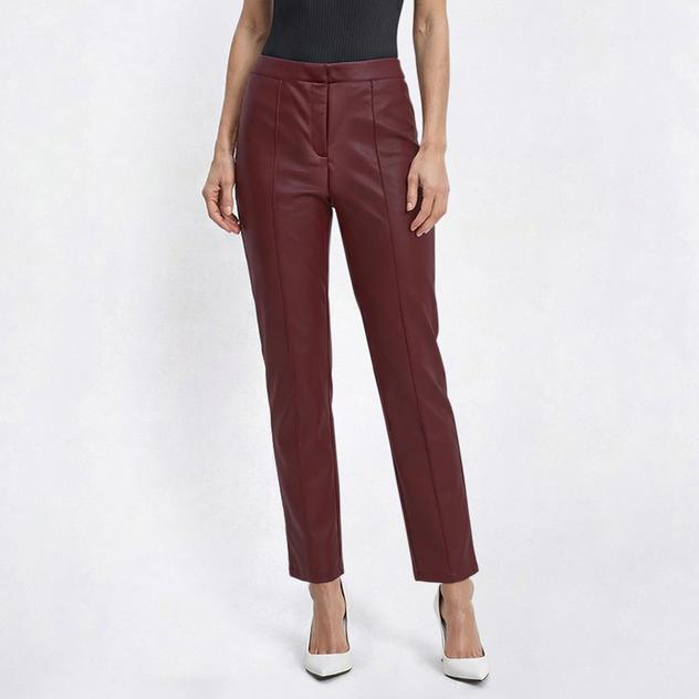 Womens Nanette Lepore Pleather Straight Leg Dress Pants