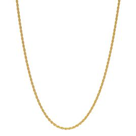 30in. Vermeil Sterling Silver Polished Solid Rope Chain Necklace