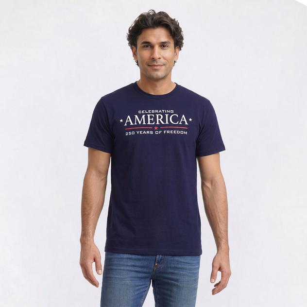 Mens Home of the Brave 250 Years of Freedom Short Sleeve Tee
