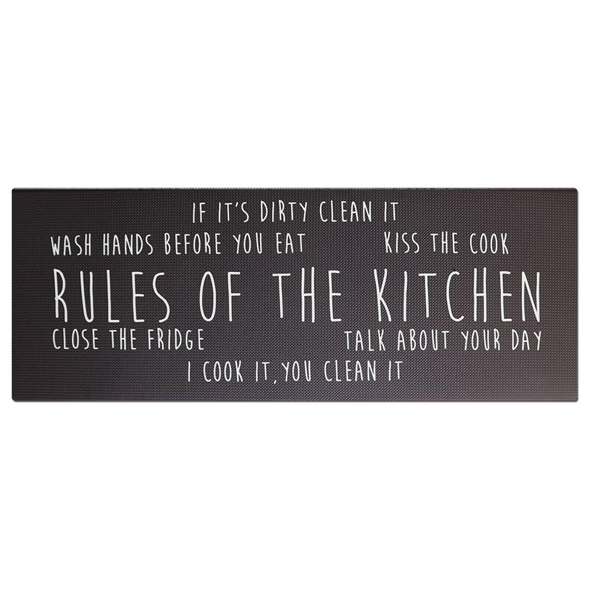 J&V Textiles Cloud Comfort Rules of The Kitchen Kitchen Mat