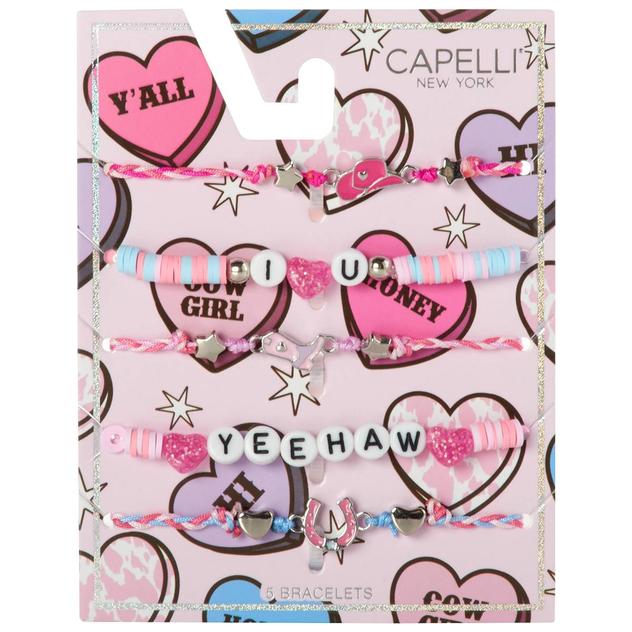 Girls Capelli® New York 5pc. Bracelet Set with Cowgirl Charms
