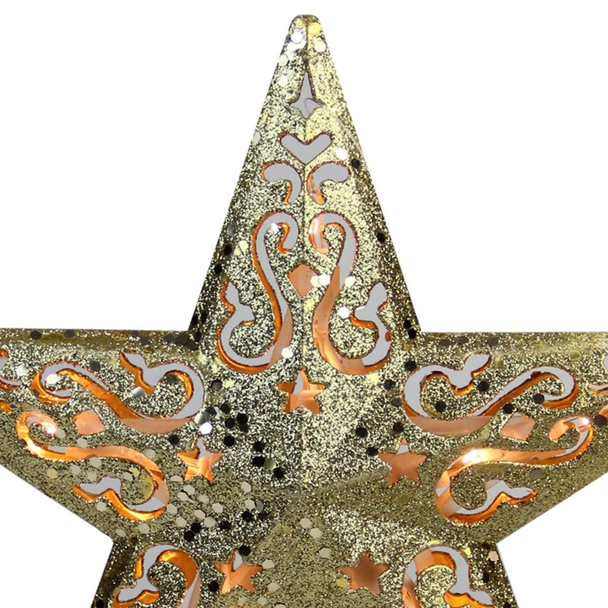 Northlight Seasonal 8.5in. Gold Glitter Star Tree Topper