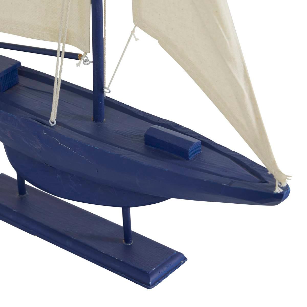 9th & Pike® Dark Blue Wood Coastal Sail Sculpture