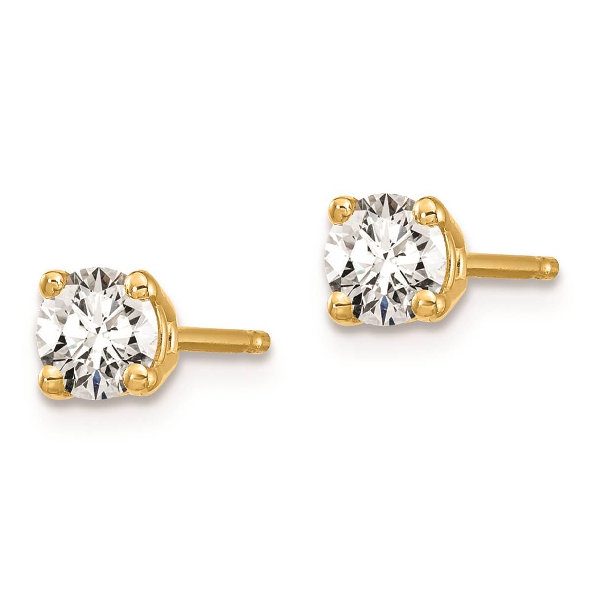 Pure Fire 14kt. Yellow Gold 4-Prong 1/3ctw. Diamond Stud Earrings