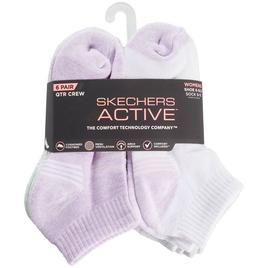 Womens Skechers 6pr. Half-Terry Quarter Crew Socks