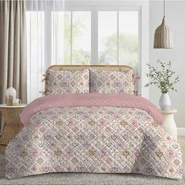 Sabrina Soto 200 Thread Count 3pc. Quilt Set w/ Bows - Folk Tile