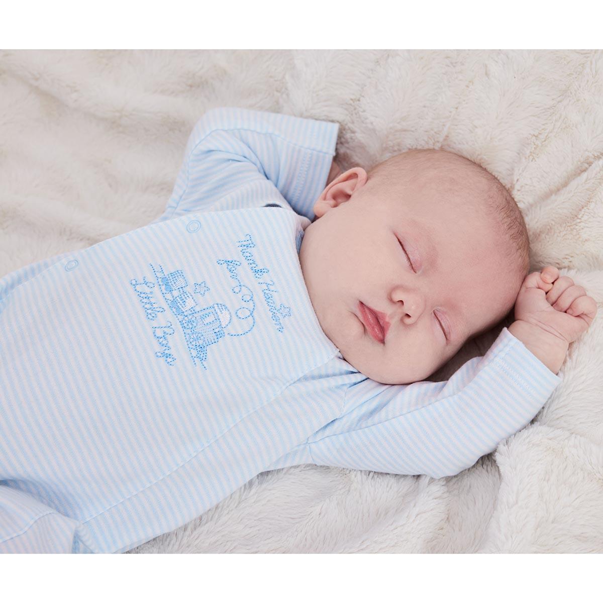 Baby Boy (Preemie-9M) Little Me® Thank Heaven Stripe Footie