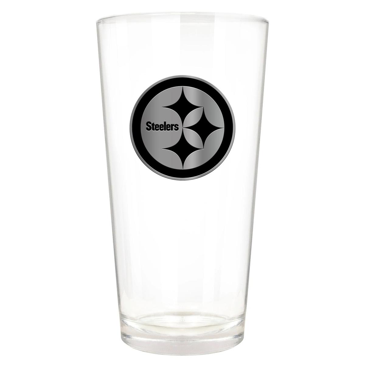 Pittsburgh Steelers Metal Logo 16oz. Pint Glass