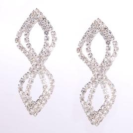 Rosa Rhinestones Silver Plated Double Twist Rhinestone Earrings